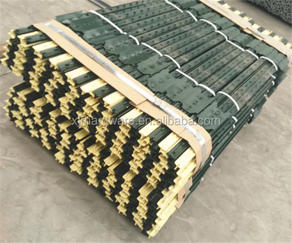 Metal T-posts Used Pvc Coated Fencing, Trellis & Gates Steel Heat Treated Pressure Treated Wood Type Black or Painted Green