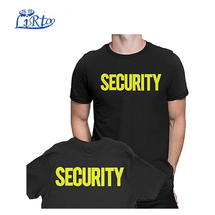 Security T-Shirt Front Back Print Mens Tee Staff Event Uniform Bouncer Screen Printed