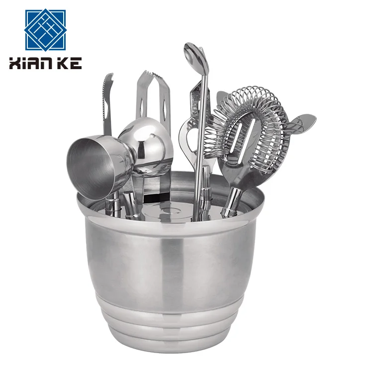 Premium Stainless steel bar tool set professional bartender wine kit bar set