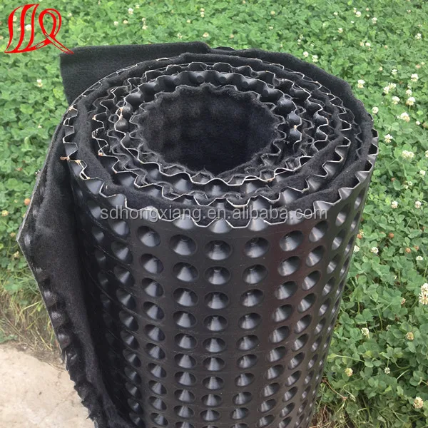 
Geocomposite HDPE waterproof dimple membrane with nonwoven geotextile 