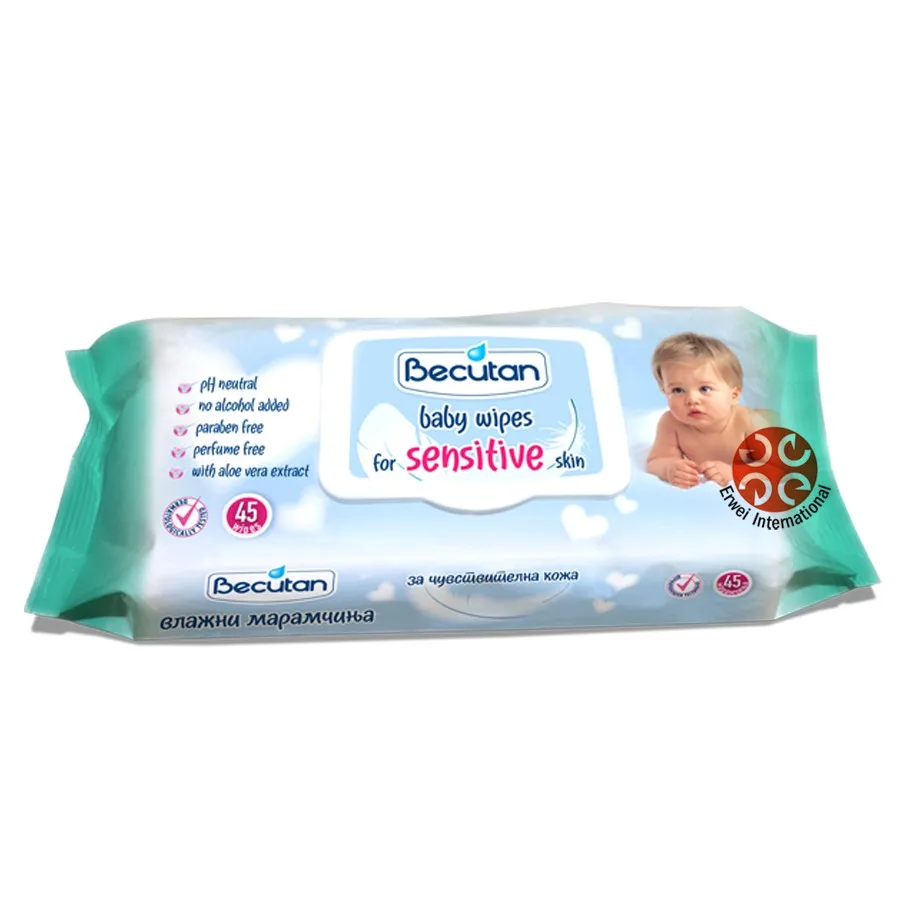 Sensitive and Skincare baby wipes PH balance baby wet tissue