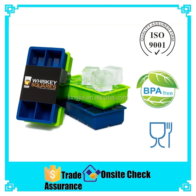 Scotch rocks large ice cube trays, 2 pack. Silicone 2-Inch King Ice Cube Tray, Blue