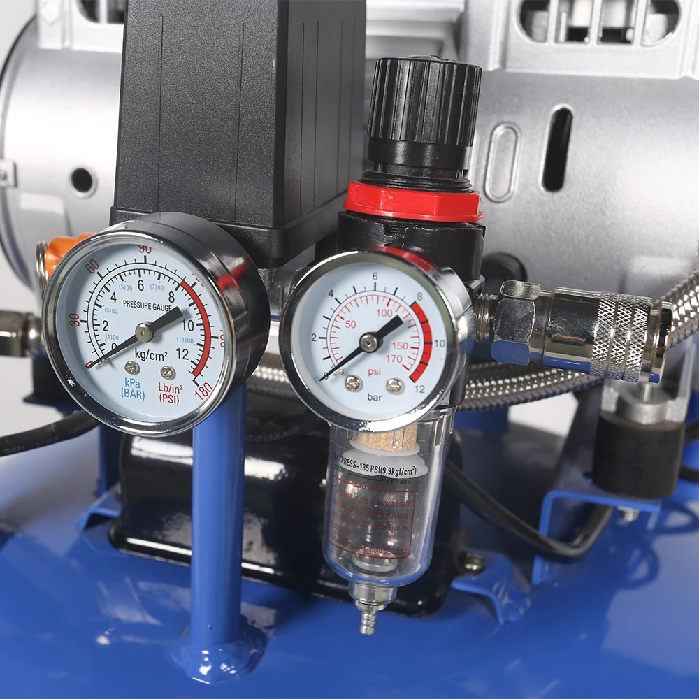 Best design upright stand up vertical mini small quiet silent oilless oil-free dental medical air compressor