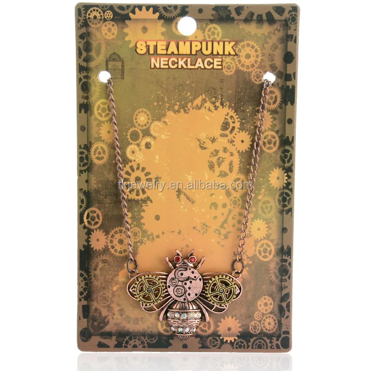 New Products Vintage Steam engine Necklace Steampunk Necklace honeybee Pendant Necklace