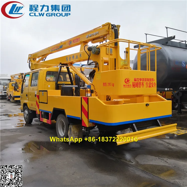 ISUZU 600P double cab 14m 16m working height hydraulic lift basket manlift truck