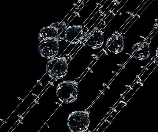 Custom made modern fashion flower stairs hotel lobby double helix raindrop crystal luxury chandelier