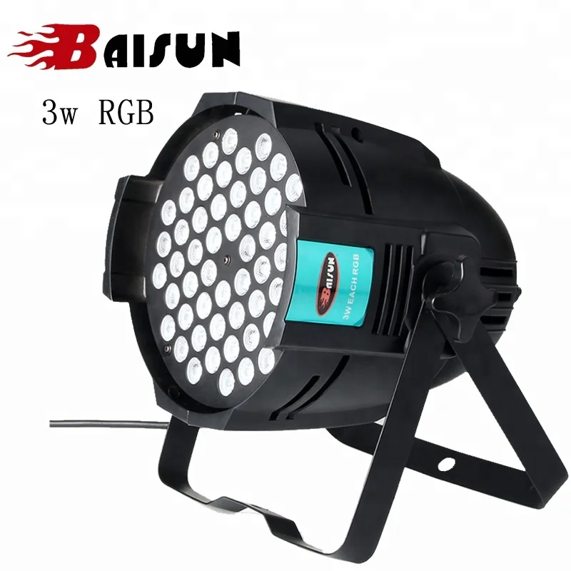 Baisun brand power 54pcs 3w rgb led par dj dmx control stage lighting