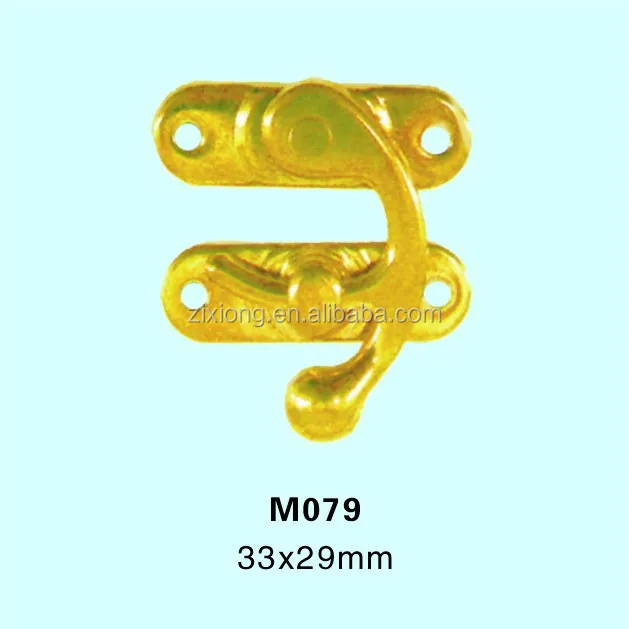Decorative metal Oxhorn lock clasp for wooden box
