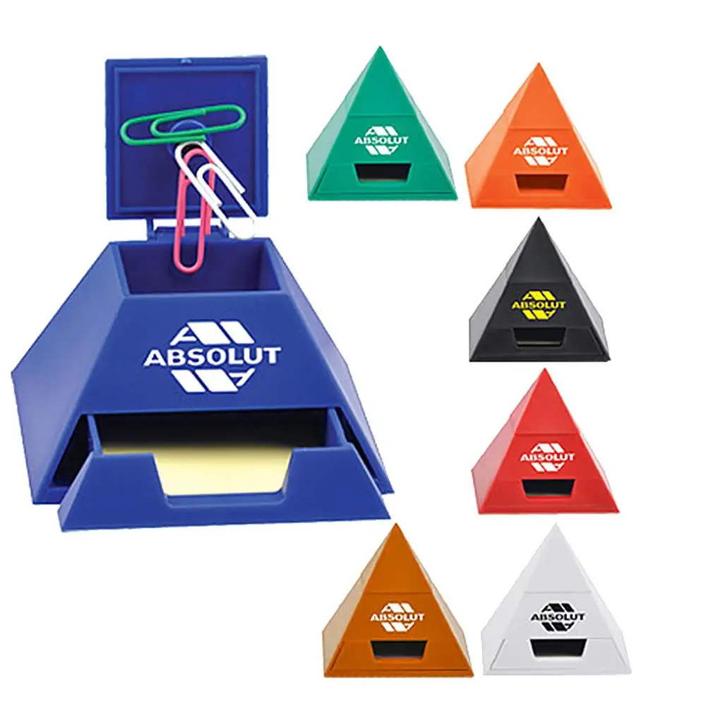 
 Новейший твердый пластик двухуровневые, треугольные Пирамида рабочего офиса Памятка ящик Примечание держатель бумаги Магнитная Скрепка дистрибьютор  