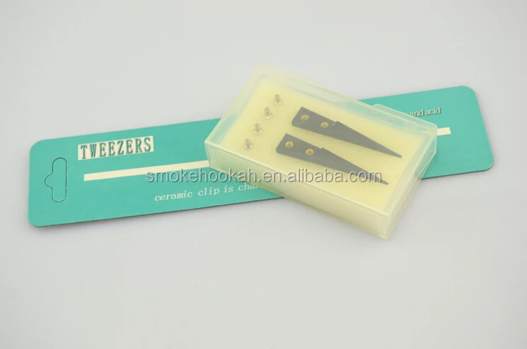 2015 wholesale Coil Building Tool Ceramic Tweezer with Repairable tips ceramic tweezers black blunt tips available