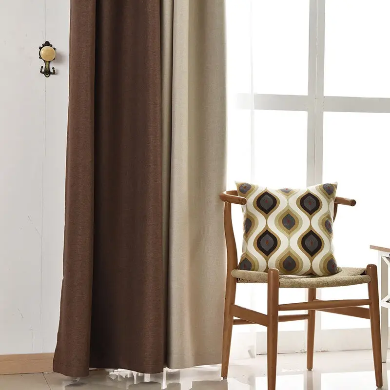 coffee color brown curtain fabric simple design curtains