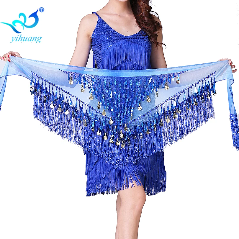 Women Halloween Costume Belly Dancing Costume Hip Scarf Festival Belt Party Oriental Bellydance Cheaper Sequined Tassel Skirt
