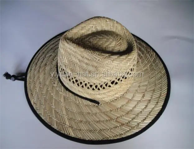 factory supply promotional low price natural hollow straw cowboy farmer panama surf lifeguard straw hats with customized logo