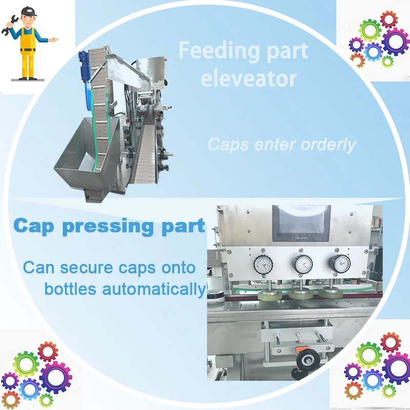 CM300 Automatic online straight capper for glass bottles plastic lid capping machine