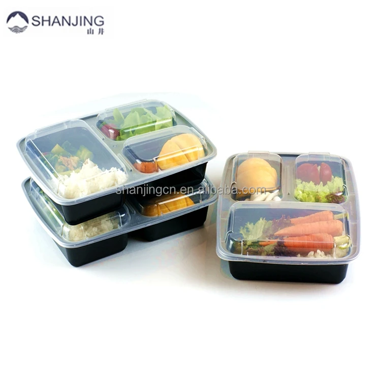 pp leakproof take away microwave custom convenient school tiffin kids plastic 3 compartment food container