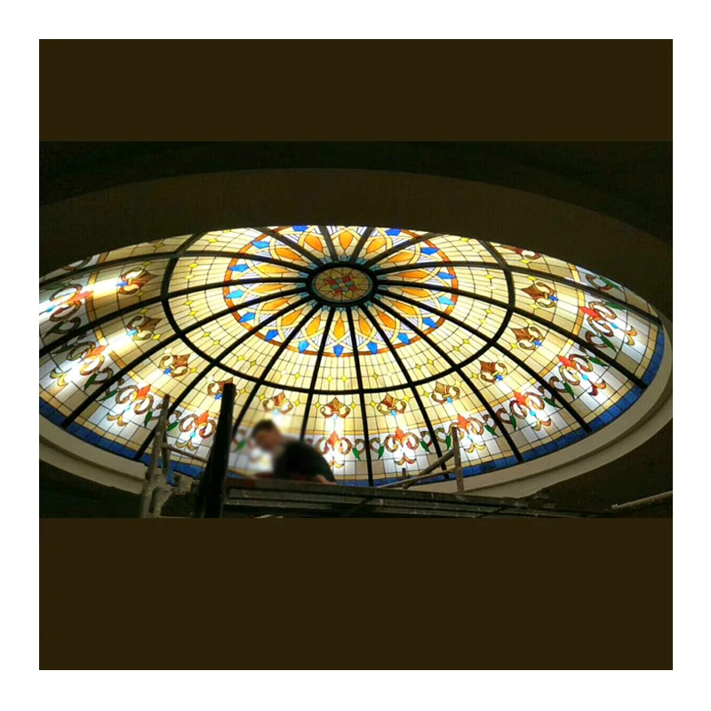 Top grade colourful stained glass ceiling dome customize for home decorate