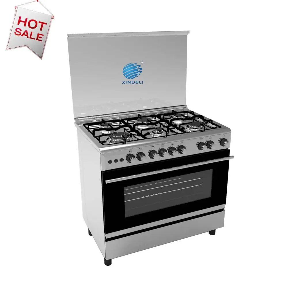 Кухонная техника 90x60, 6 горелок, отдельно стоящая газовая плита с духовкой