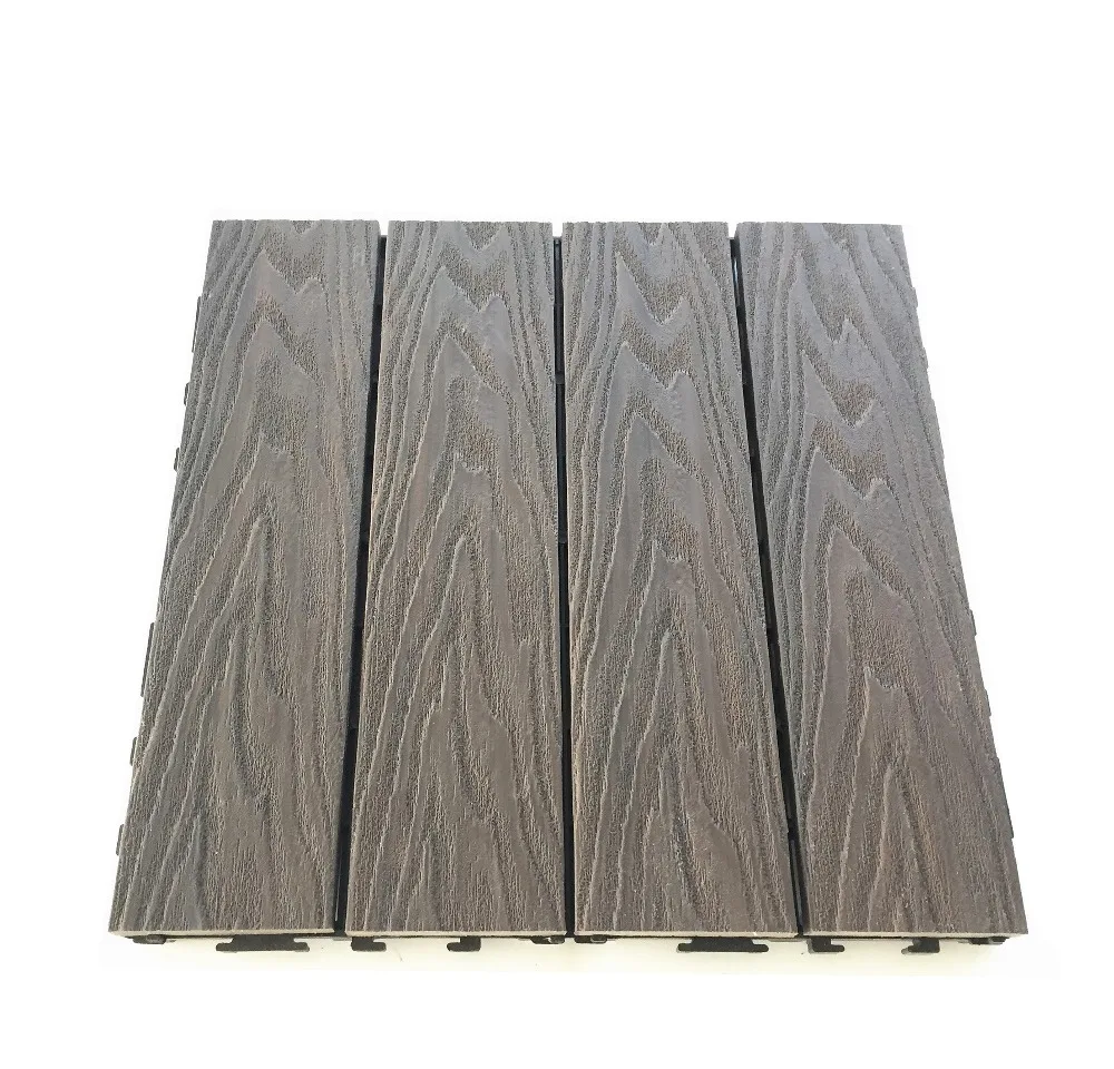 Wood deck tiles cheap composite interlocking WPC swimming pool tile