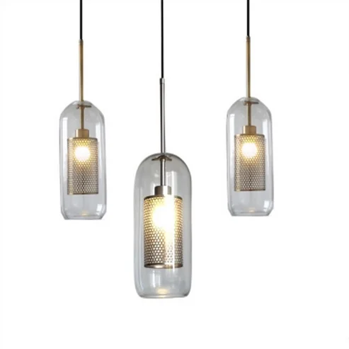 Post Modern Pendant Light Suspension Glass Ball Lamp For Hotel