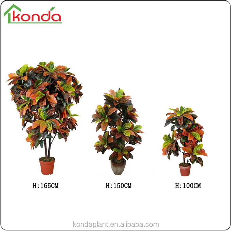 Outdoor decorative Artificial croton plants variegated plant beautiful leaf garden croton bonsai tree