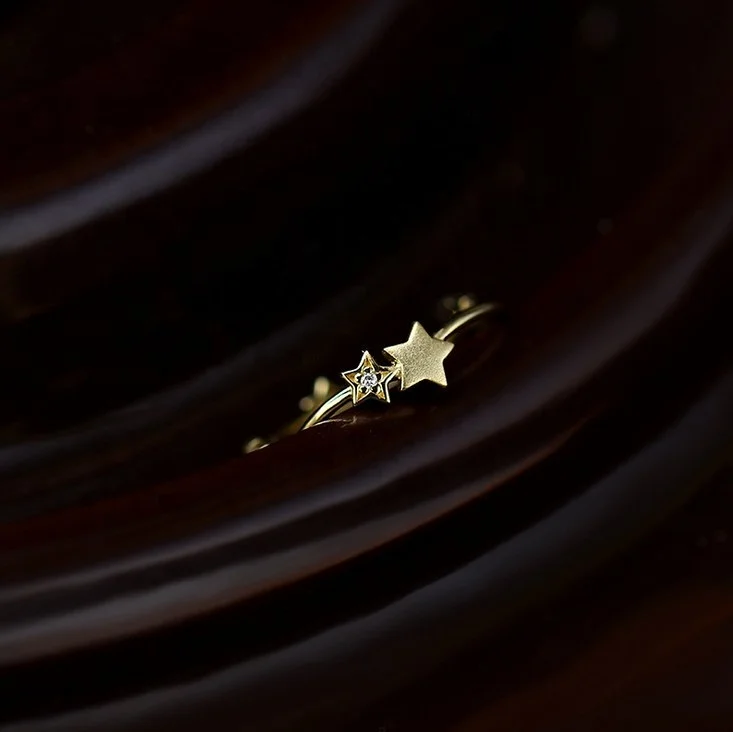 
Hot Matt Star Solid 14K gold Ring With Clear Diamond Women Jewelry Available Size 5/6/7/8/9 Fast Shipping 
