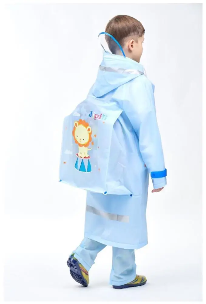 Hot sale children rain coat for boys and girls lion pattern cute school kid raincoat cheap child rain coat with hood for student