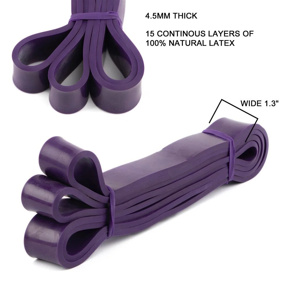 100% Latex Custom Printed Heavy Duty  Loop Pull UP  Resistance Bands