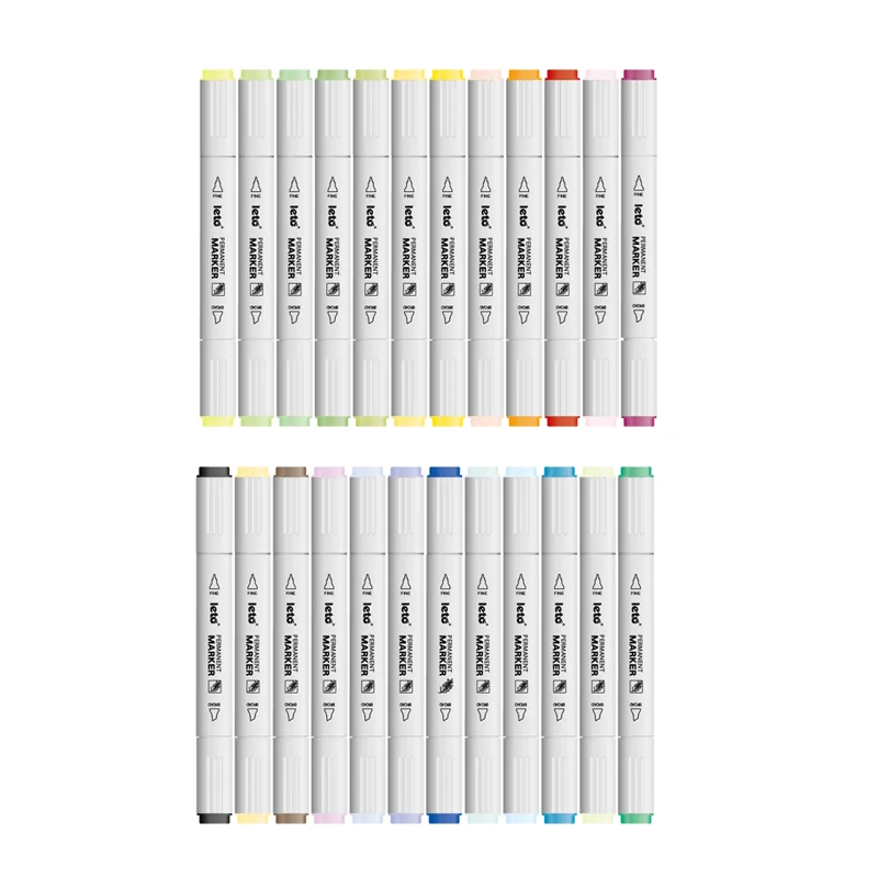 Цветные двусторонние маркеры, 24 упаковки, перманентные маркеры для творчества, Товары для офиса
