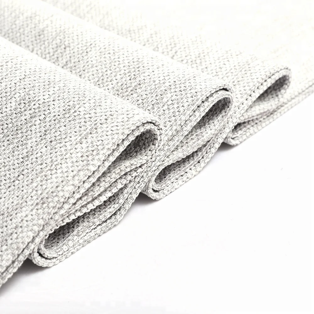 Sofa Weave Upholstery Fabric 100% White Polyester Cotton Textile Fabric By Rolls