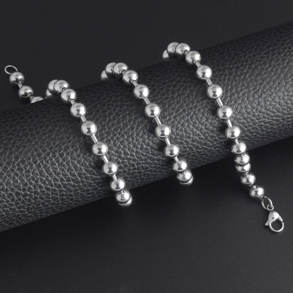 
OEM Metal stainless steel ball bead chain with connector and pendant 