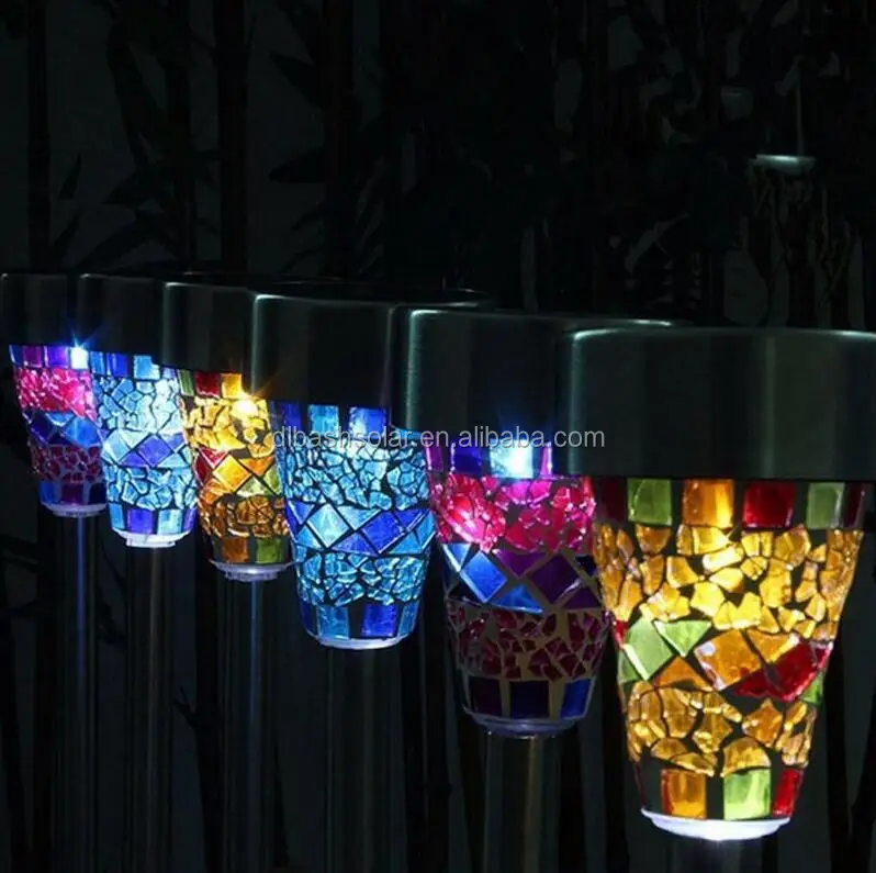 mosaic lamp led solar light garden