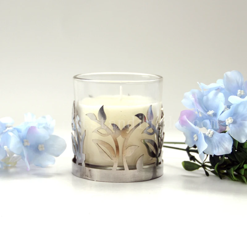 2022 new design Aroma Candle With Glass Candle Holder And Metal Stand For Paraffin Wax Candle Making