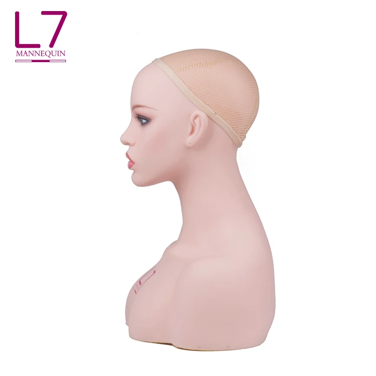 
African A0merican Mannequin Head With Shoulders Makeup Mannequin Head For Wigs 