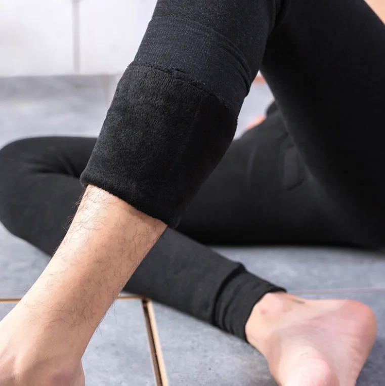 Winter Thicken 400 g Fleece Lined Fluffy Thermal Men Tights High Waist Stretch Soft Velvet Fuzzy Warm Men Leggings