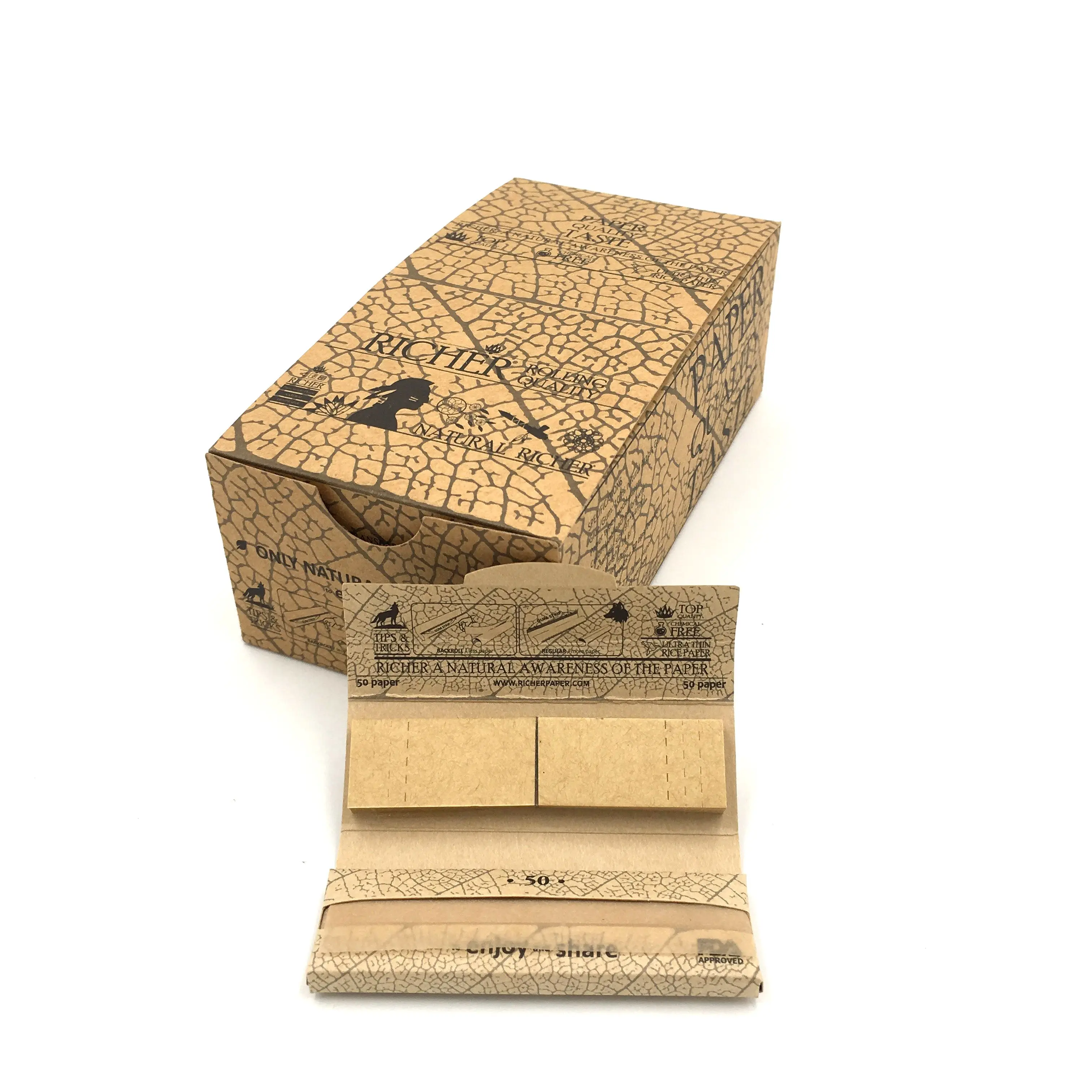 
Do you own design Premium hemp Cigarette rolling paper + filters tips 