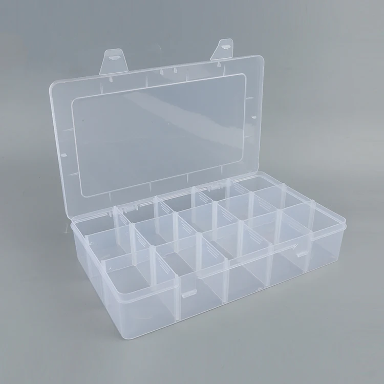 New product easy carry big 15 grid jewelry beads transparent plastic storage box