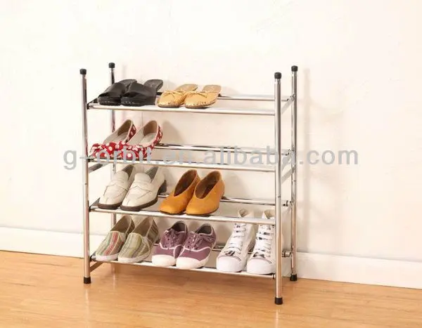 Easy to Assemble Stainless Steel Cheap Plastic Metal Shoe Rack