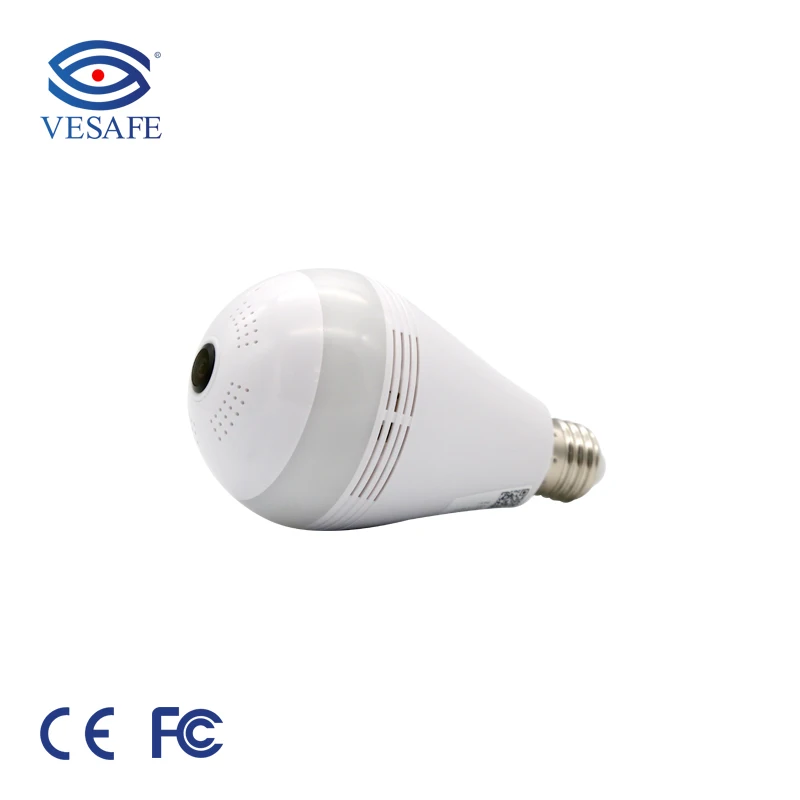 VESAFE 1080P Panoramic Night Vision Infrared Wireless Home Light Bulb Camera