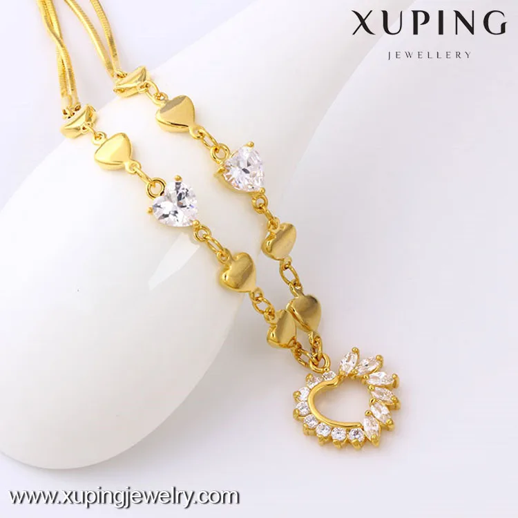 Xuping Высокое качество модное 24k золотое красивое ожерелье для девочек