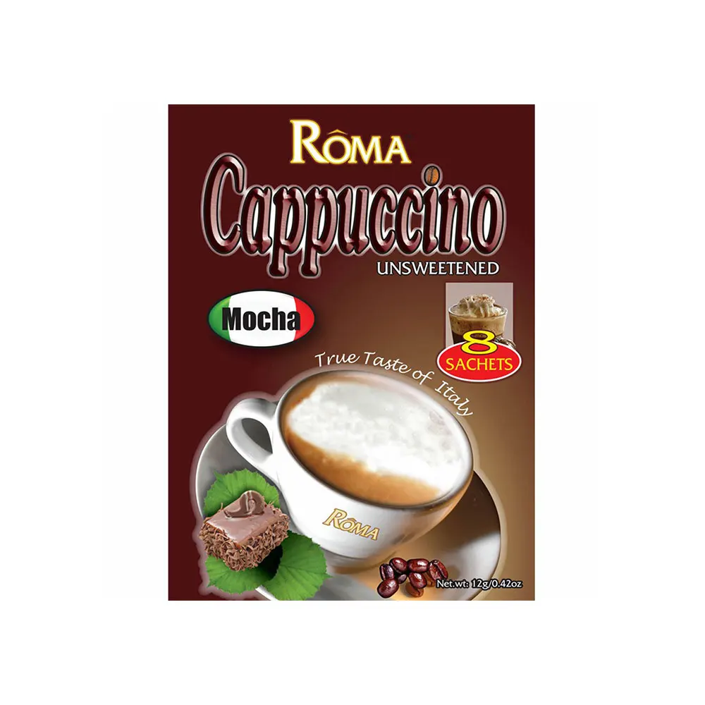 
Hot Selling Roma Unsweeted Cappuccino Mocha Instant Coffee Powder 