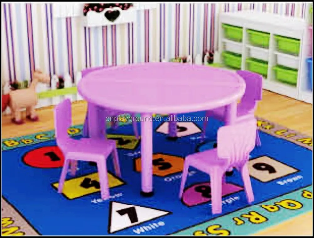 (HC-1507)Lovely purple half round kids plastic table and chairs plastic school chair seat