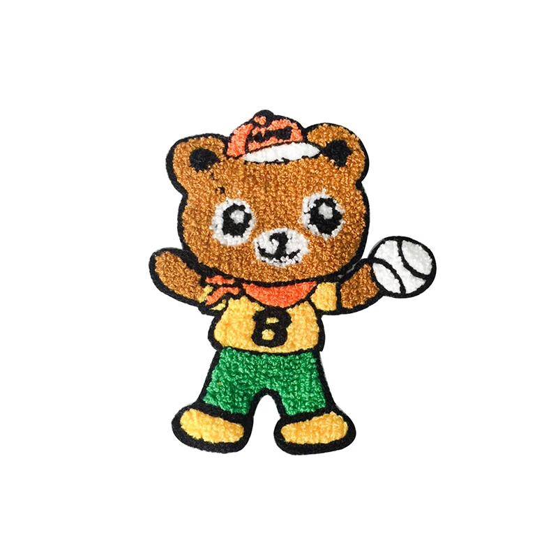 
OEM Factory letter for clothing custom chenille patches no minimum towel logo embroidery 