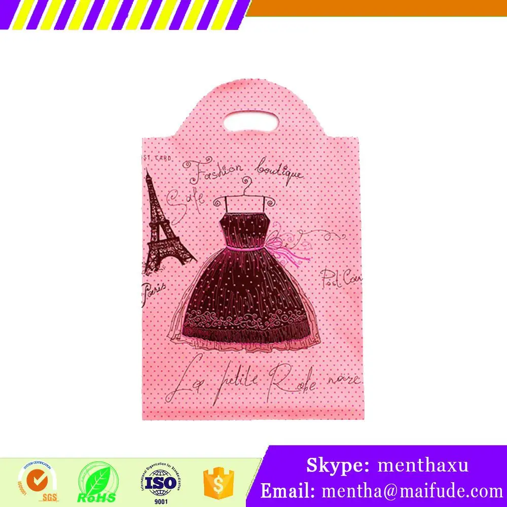 
China Alibaba shoppingbag poly plastic t - shirt bags on roll for clothes shopping bag 