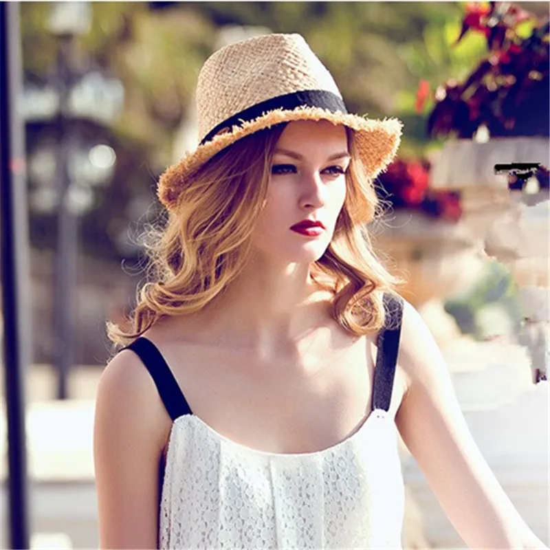 
Summer Straw Hat Cap Womens Sun Hats And Caps Panama Hat Fedora 