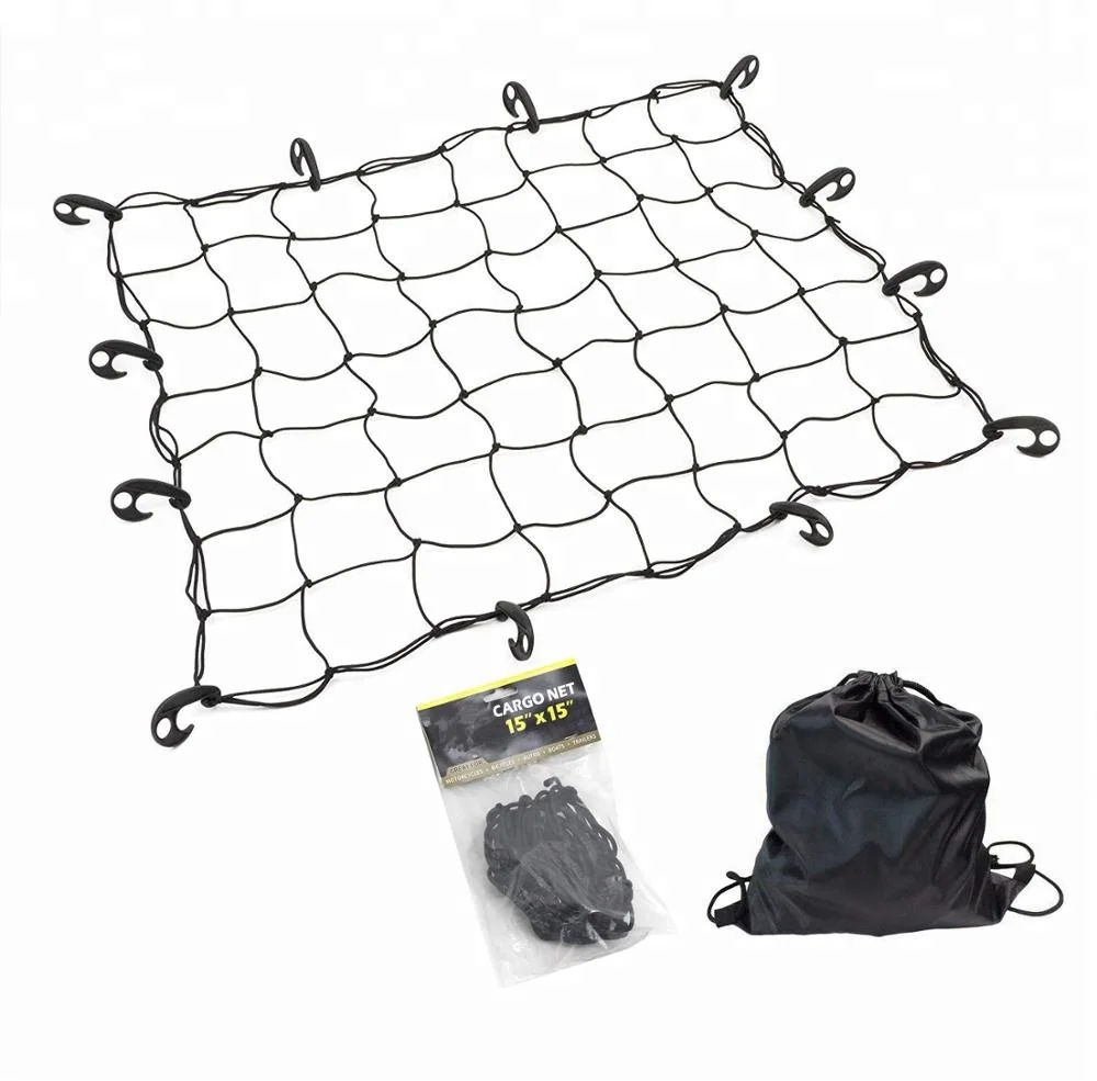 Car Trunk Truck Bed Motorcycle Auto Roof Stretching Elastic Webbing Wire Rope Bungee Cord Luggage Cargo Organizer Cover Mesh Net