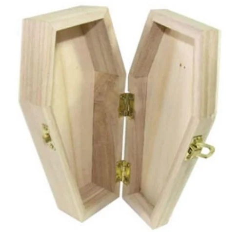 
Decorative Unfinished Wood Coffin box For Halloween Parties 