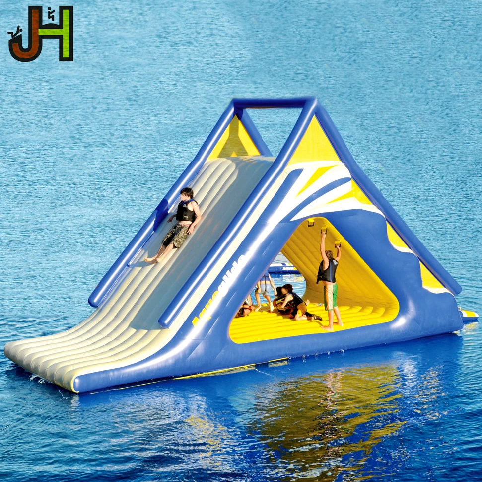 Inflatable Aqua Water Slides Inflatable Lake Island Water Slide Floating Water Park