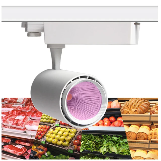 2700k 3000k warm white 3circuit track adapter light cob led food fresh meat track lights