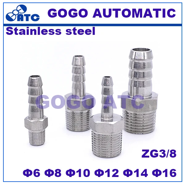 High quality Quick coupler Pagoda joints ZG3/8',O.D 8 mm stainless steel joints forged steel pipe fittings terminator connector