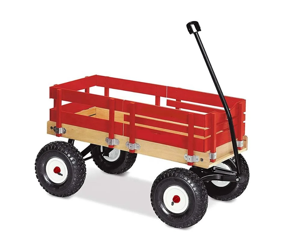 
Wagon for Kids All Terrain Made In the China - Huge No-Flat Tires - No-Pinch Handle & No-Tip Steering 300 lb Limit outdoor cart 